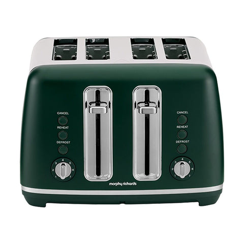 Morphy Richards Ascend Chrome Toaster 2000W 4 Slice Defrost (Racing Green)
