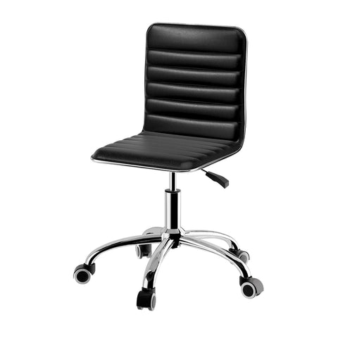 Artiss Office Chair Conference Chairs PU Leather Low Back (Black)