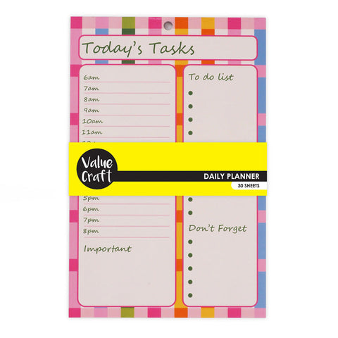 Ribtex Daily Planner Gingham 30 Sheets