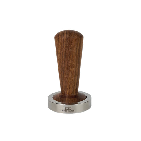 Coffee Culture Stainless Steel Burmese Rosewood Coffee Tamper Flat Base 53mm