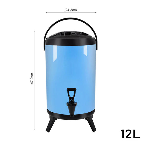 SOGA 12L Insulated Stainless Steel Beverage Dispenser with Faucet (Blue)