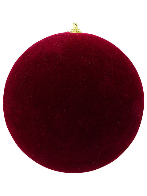 Whimsical Regal Burgundy Grand Matte Velvet Flocked Bauble | 15cmBurgundy