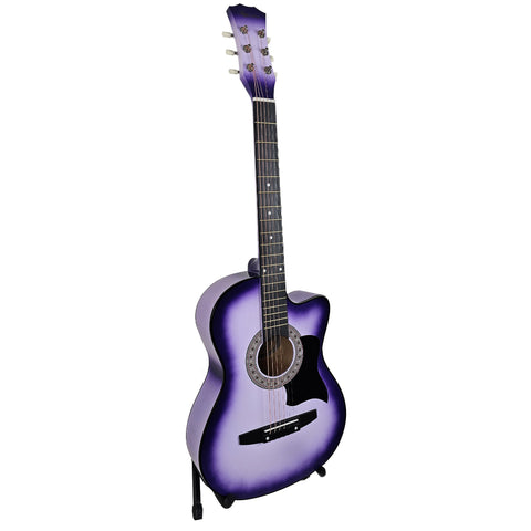 Karrera 38" Pro Cutaway Acoustic Guitar with Carry Bag (Purple Burst)