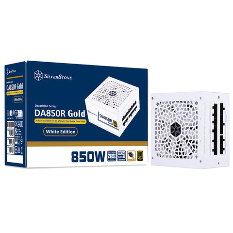 SilverStone 850W ATX 3.0 80+ Gold Power Supply (White)