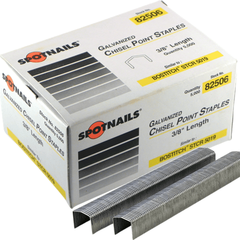 Spotnails Galvanized Chisel B8 Staples 3/8" 10mm Leg Box 5,000 STCR5019