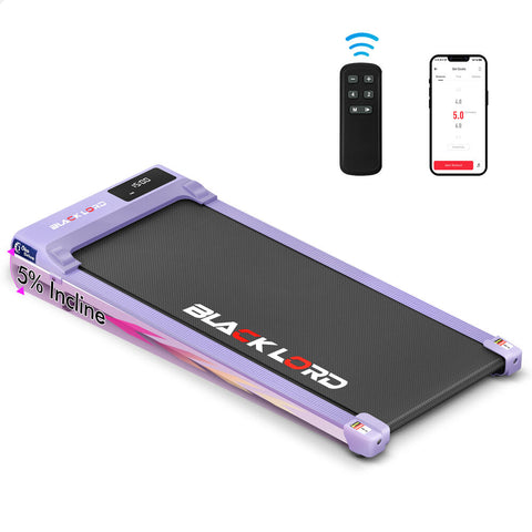 BLACK LORD Treadmill Electric Walking Pad Under Desk Home Gym Incline (Purple)