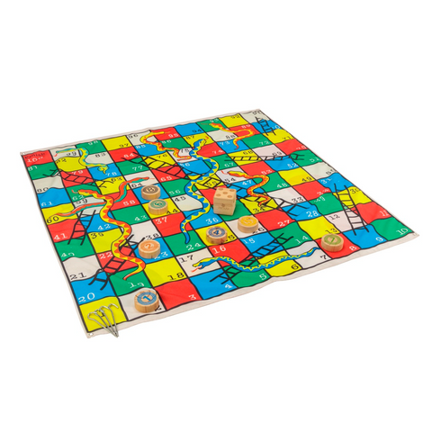 Jenjo Games 2-in-1 Giant Snakes, Dots & Ladders Game Set - 1.5m