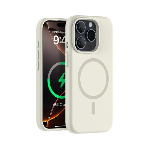 iShield [Ultra MagSafe] Liquid Silicon Snap Case iPhone 15 Pro Max White
