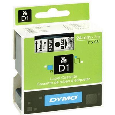 Dymo 53710 D1 Labelling Tape 24mmx7m (Black On Clear)