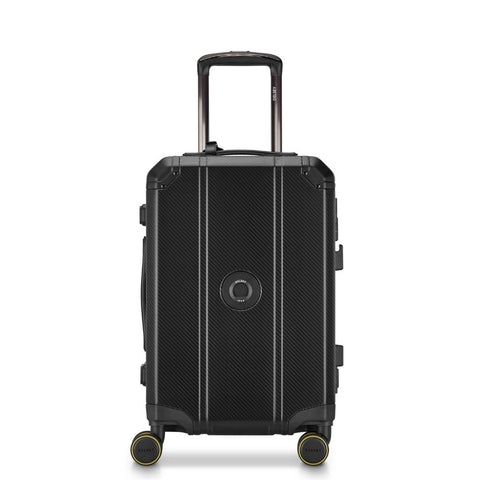 Delsey Alu'r - Aluminum Zipperless Premium Carry On Luggage - Black