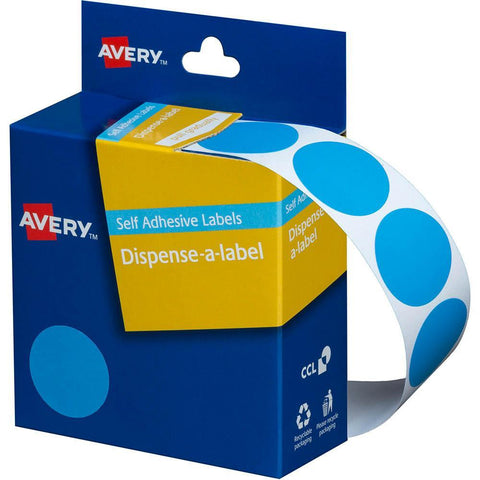 Avery 937276 Round Label Dispenser 24mm (Light Blue) [Box 500]