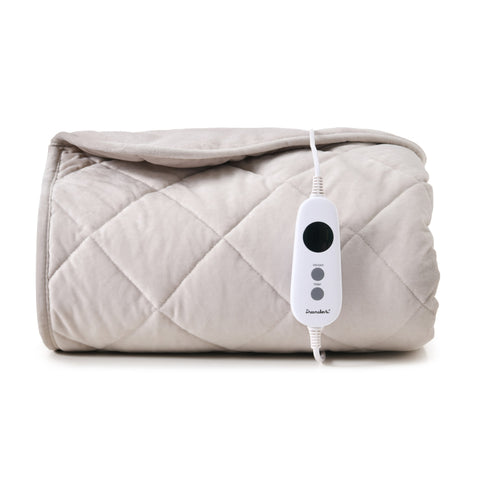 Dreamaker Haven Velvet Heated Throw [130x160cm] (Stone)