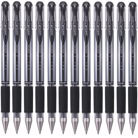 Uni-Ball UM-151S Signo Grip Comfort Gel Ink Pen 0.7mm Fine (Black) [Box 12]