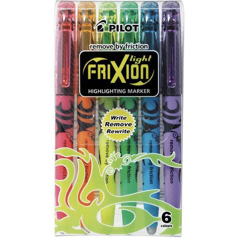 Pilot Frixion Erasable Highlighter 4.0mm Assorted Colours Wallet 6
