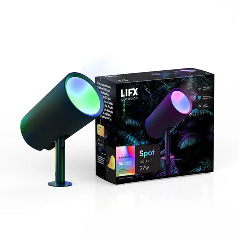 LIFX SuperColour Smart LED Outdoor Spotlight - IP66 (Black)