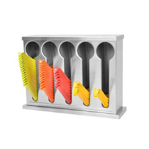 SOGA Stainless Steel Restaurant Spoon Holder Storage Rack 5 Holes