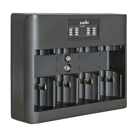 Jupio All-In-One USB Charger with LCD Screen For AA/AAA/C/D/9V Batteries