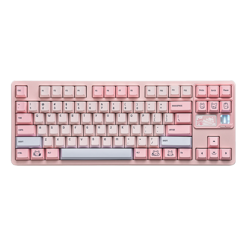 Qwertykeys QK80Mk2 Prebuilt Wireless Mechanical Keyboard (Spray-coated Pink)