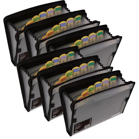 ColourHide Zip It Expanding File Black Pack of 6