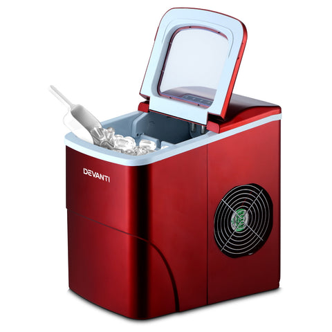 Devanti 12kg Ice Maker Machine (Red)