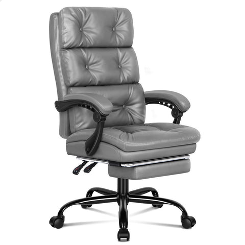 ALFORDSON Office Chair Executive Computer PU Leather Seat Work Recliner (Grey)