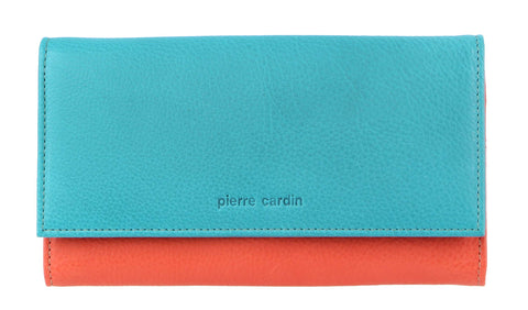 Pierre Cardin Women's Multi Colour Leather Tri-Fold Wallet 14cm Turquoise