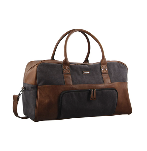 Pierre Cardin Men's Canvas Travel Duffel Bag - Black