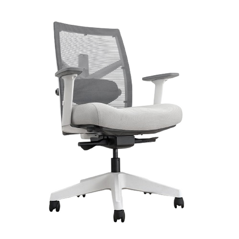 Desky Elite Ergonomic Chair No Headrest - White / Grey