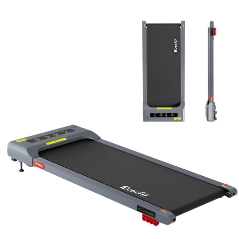 Everfit Treadmill Electric Walking Pad Incline Under Desk Home Gym 380mm (Grey)