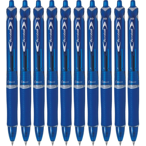 Pilot Acroball Retractable Ballpoint Pen 1.0mm Medium Box of 10 (Blue)
