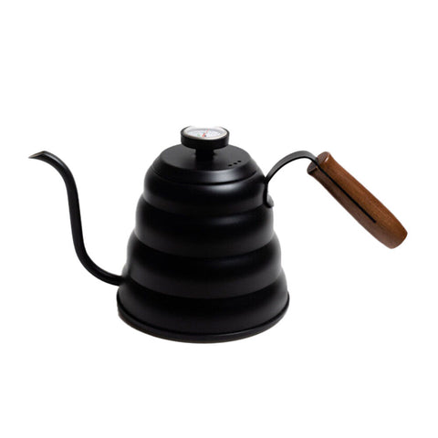Coffee Culture Stainless Steel 1.2L Goose Neck Kettle with Thermometer (Black)