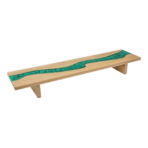 Desky Minimal Monitor Stand - White Ash Emerald River