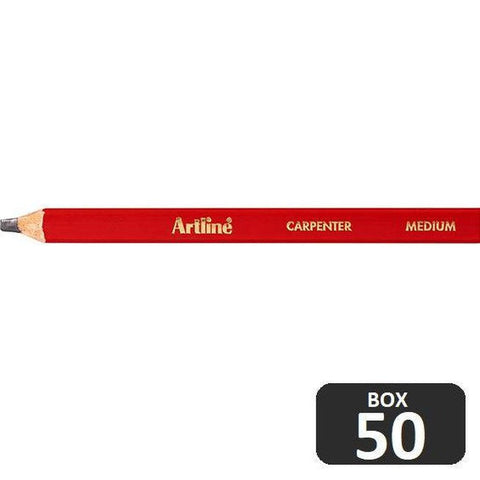 Artline Professional Carpenter Pencils Medium [Box 50 Bulk]