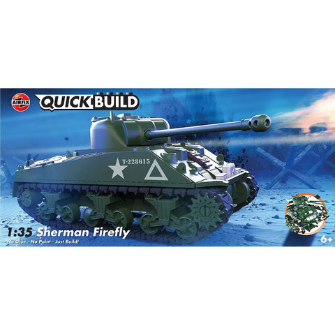 Airfix 1/35 Quickbuild Sherman Firefly Tank Scaled Plastic Model Kit