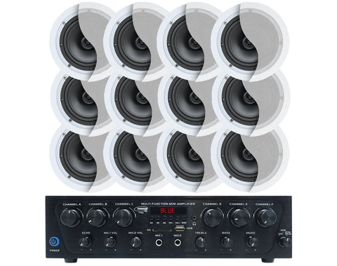 Weconic Bluetooth Amplifier + 12x 6" Indoor Ceiling Speaker Package