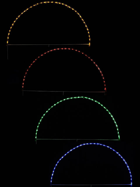 Christmas Warehouse - LITEPT16 4x LED Christmas Arch Path Lights - Multi Colour Garden Stakes | 83cm Green, Blue, Red & Orange on White