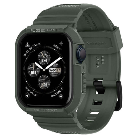 Spigen Apple Watch SE3/9/8/SE2/7/6/SE/5/4 (45mm/44mm) Rugged Armor Pro Band Case (Military Green)