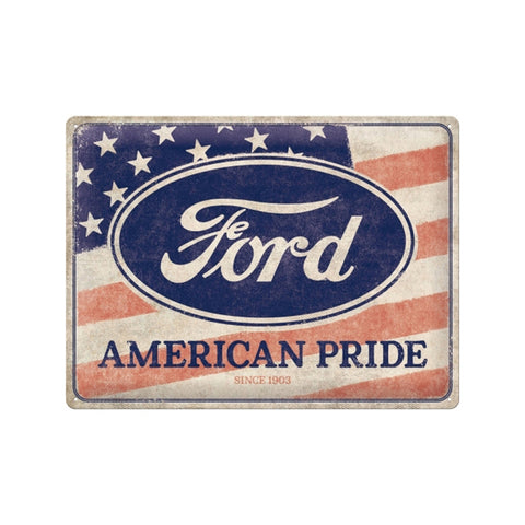 Nostalgic-Art Ford American Pride US Flag 30x40cm Large Metal Tin Sign Plaque