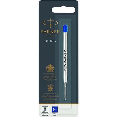Parker 4 Pack Genuine Quink Pen Refill Gel Medium Nib Ink (Blue)