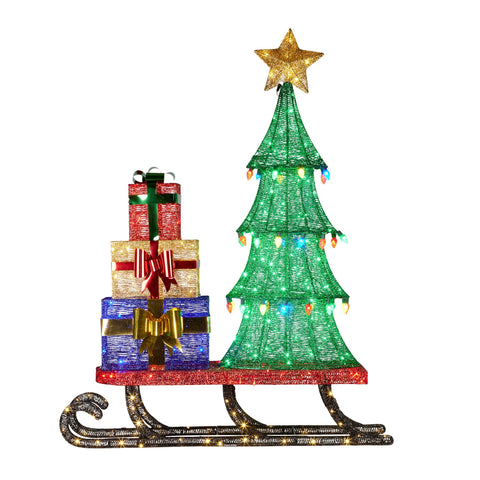 Christabelle Christmas Display Sled with Tree and Presents -  183cm