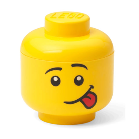 Lego Mini Storage Head Silly Face Yellow 11cm Box Toy Organiser