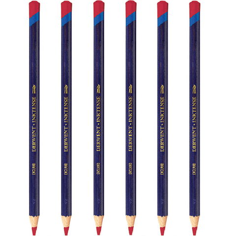 Derwent Inktense Pencil Hot Red 0410 Pack 6