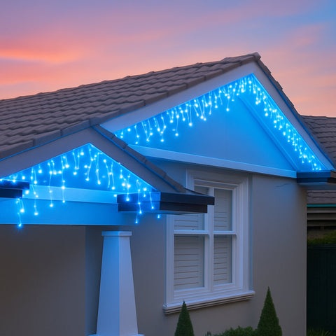 Lexi Lighting 500 LED Connectable Icicle Christmas Lights Blue+White