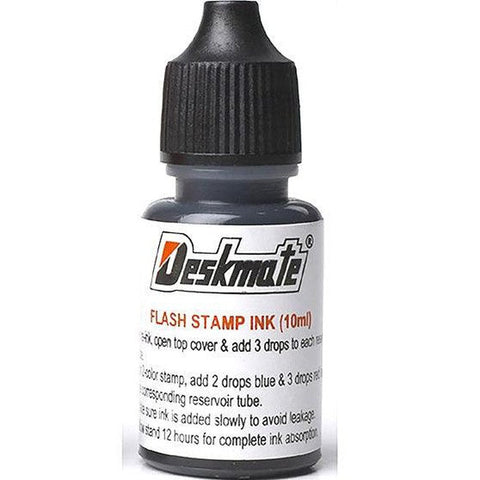 Deskmate Stamp Pad Refill Ink Bottle 30mL Black