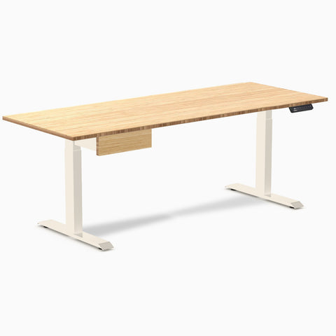 Desky Single Standing Desk With Drawer - Bamboo / 2000x750mm / Wheat