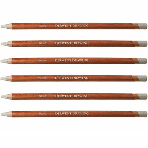 Derwent Drawing Pencil China White (6 Pack)