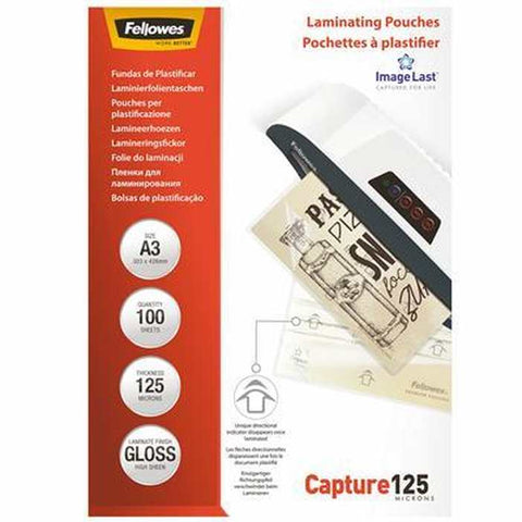 Fellowes Imagelast Laminating Pouch Gloss 125 Micron A3 Clear Pack 100