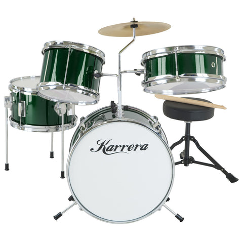 Karrera Childrens 4-Piece Drum Kit (Green)