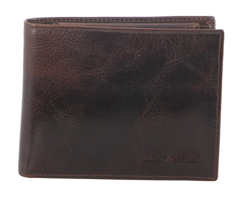 Pierre Cardin Men's Italian Leather Protected RFID Card Holder/Wallet Choco