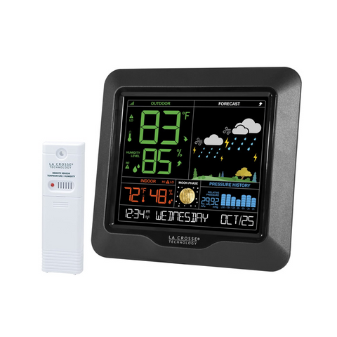 La Crosse Colour Weather Station with Temperature & Forecast S84107 (Black)